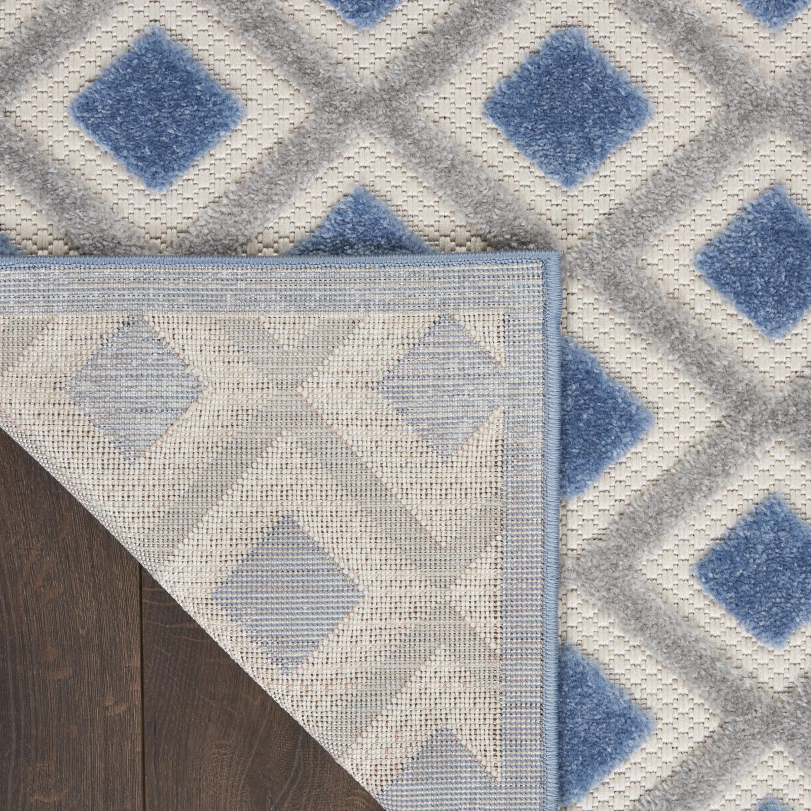 8′ X 11′ Blue and Gray Indoor-Outdoor Area Rug II
