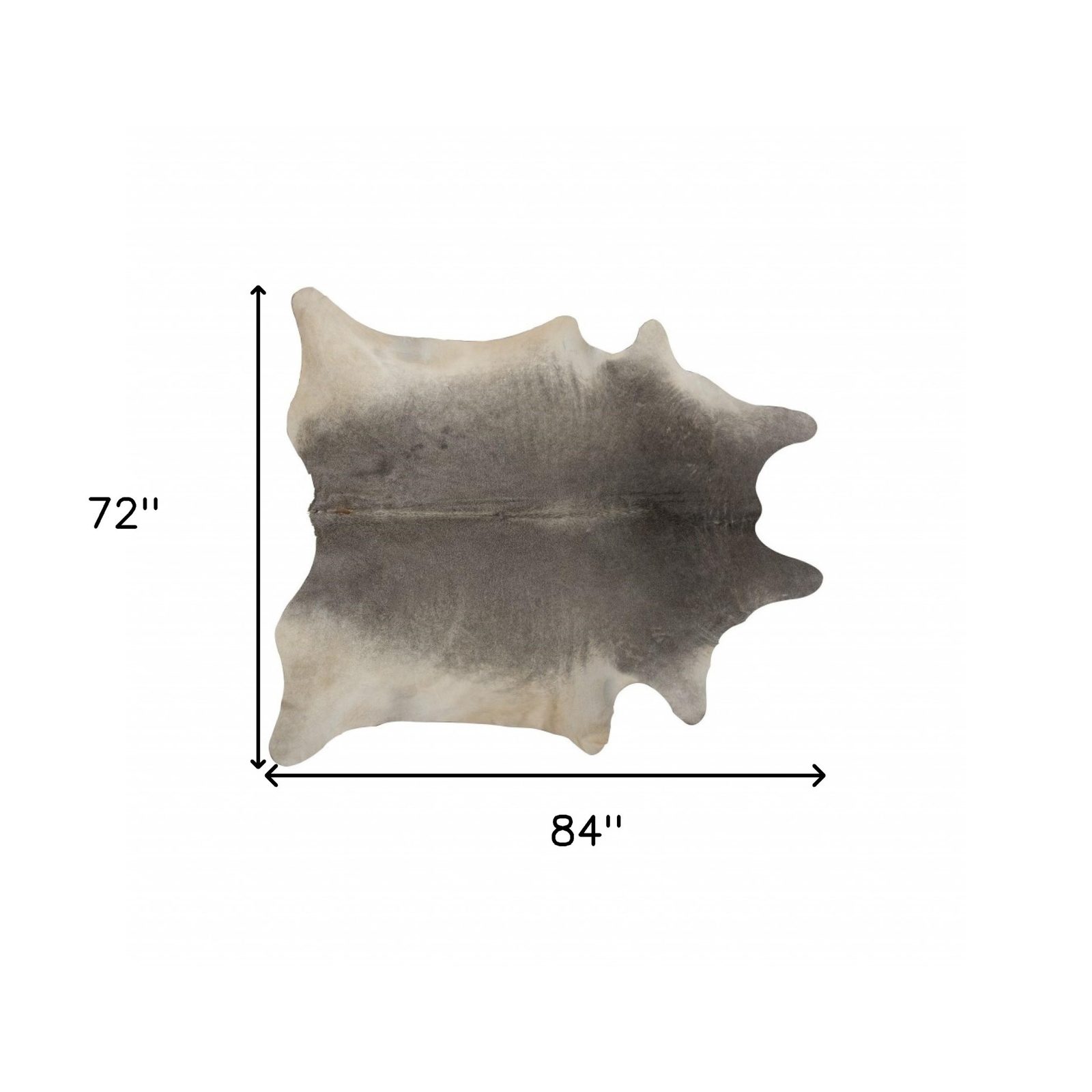 6′ X 7′ Gray Cowhide Handmade Area Rug