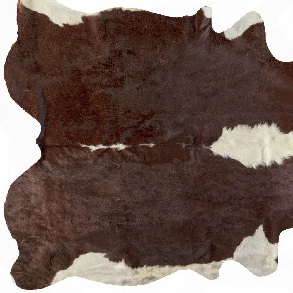 6′ X 7′ Brown And White Cowhide Area Rug