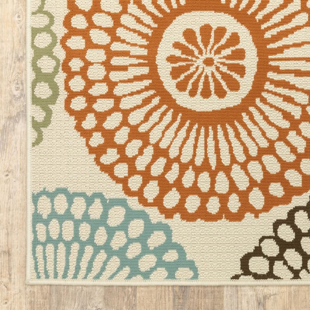 8′ X 8′ Beige Indoor Outdoor Round Rug II
