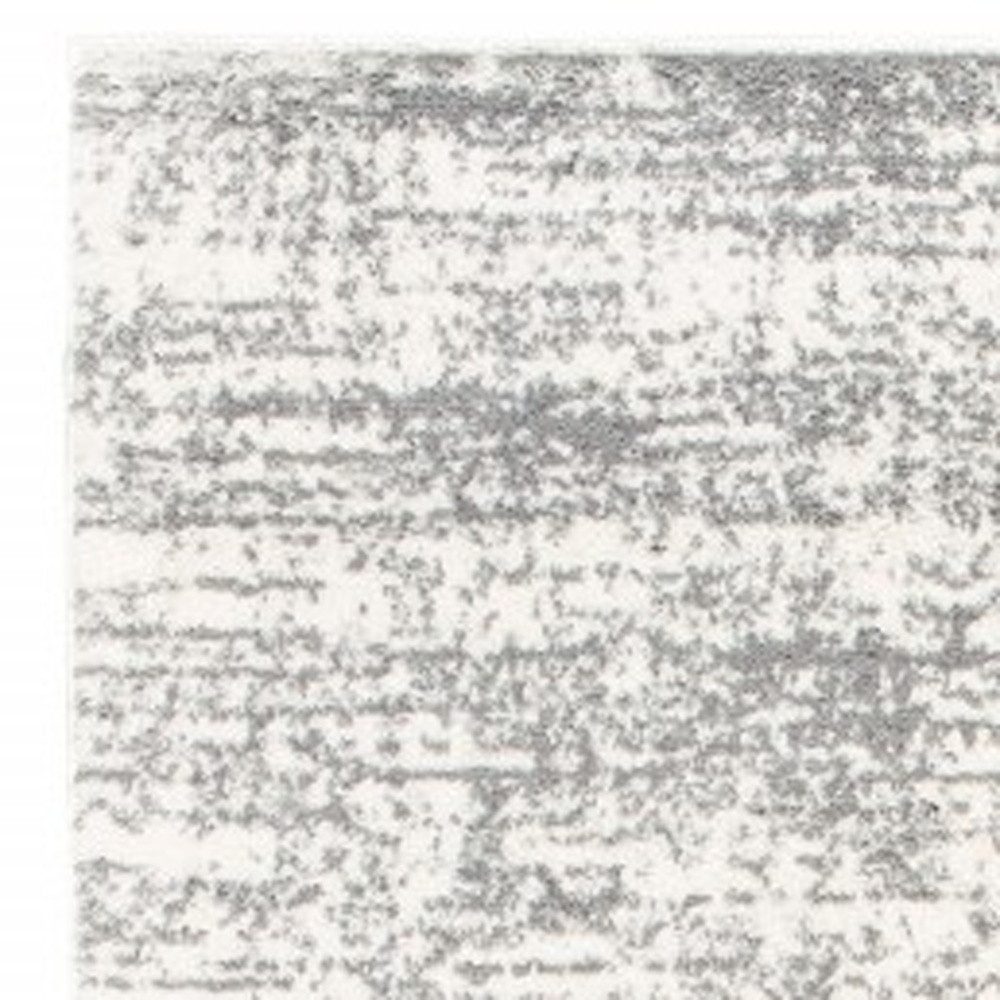 2′ X 8′ Ivory and Gray Abstract Strokes Runner Rug