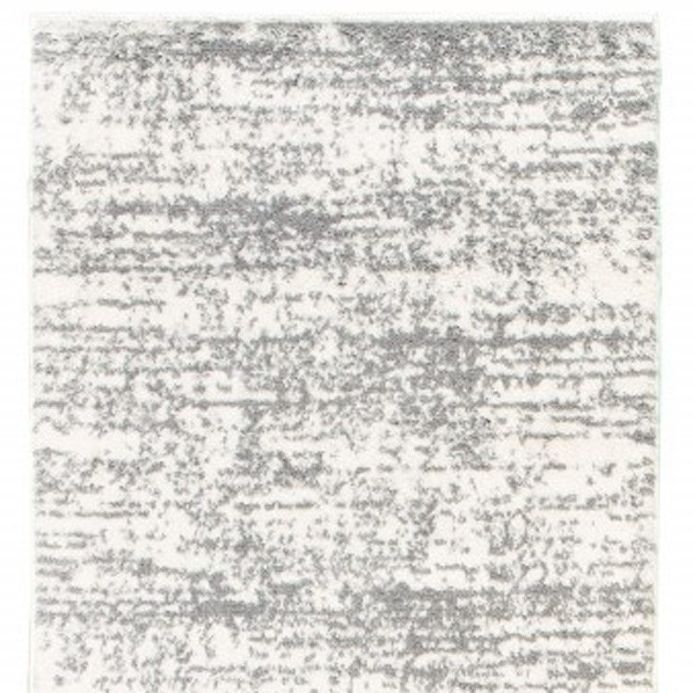2′ X 8′ Ivory and Gray Abstract Strokes Runner Rug
