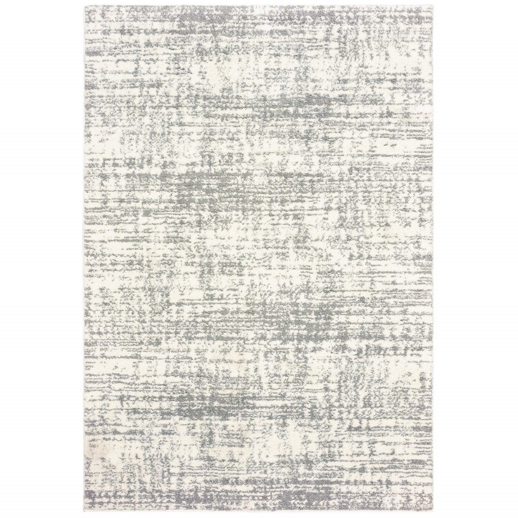 5′ X 8′ Ivory Gray Abstract Strokes Area Rug II