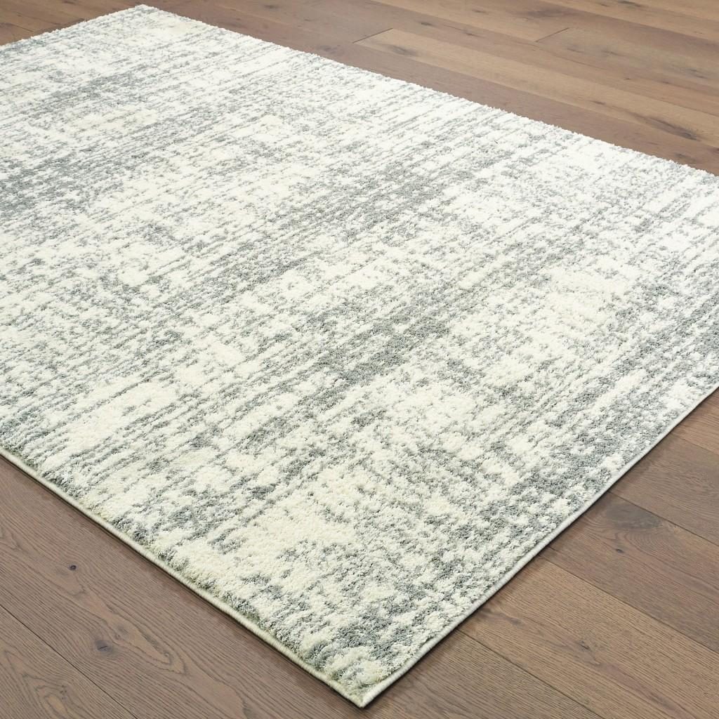 5′ X 8′ Ivory Gray Abstract Strokes Area Rug II