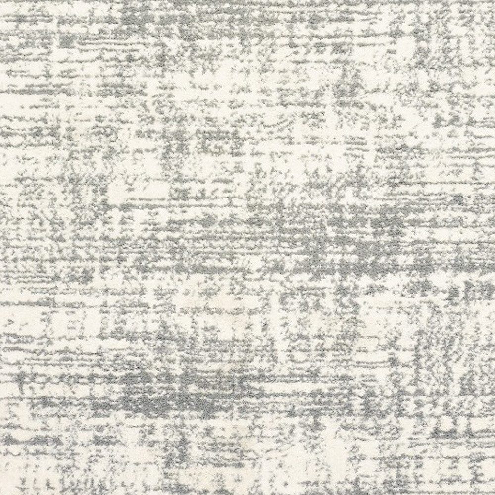 8′ X 11′ Ivory And Gray Abstract Strokes Area Rug