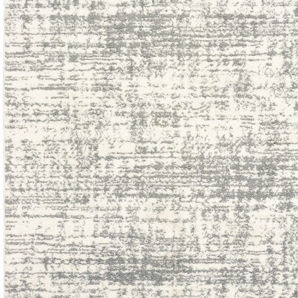 10′ X 13′ Ivory And Gray Abstract Strokes Area Rug