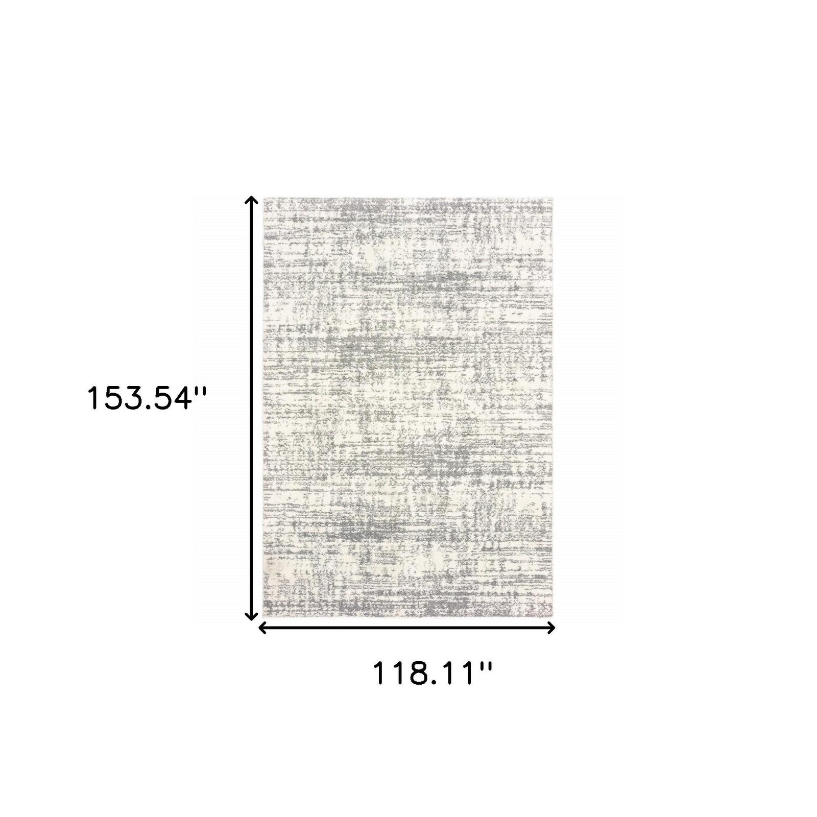 10′ X 13′ Ivory And Gray Abstract Strokes Area Rug