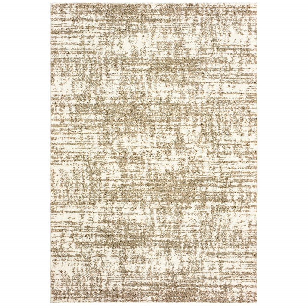 4′ X 6′ Ivory Gray Abstract Strokes Area Rug II