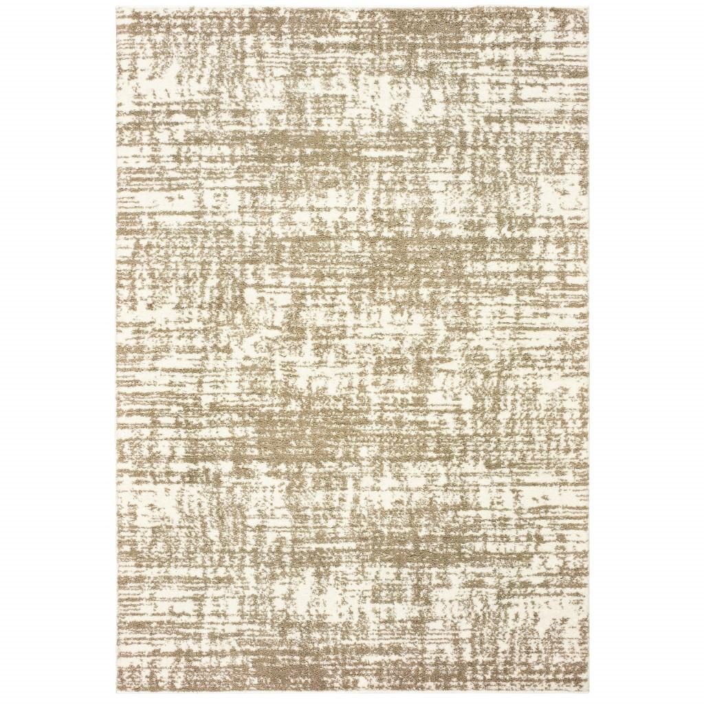 4′ X 6′ Ivory Gray Abstract Strokes Area Rug II