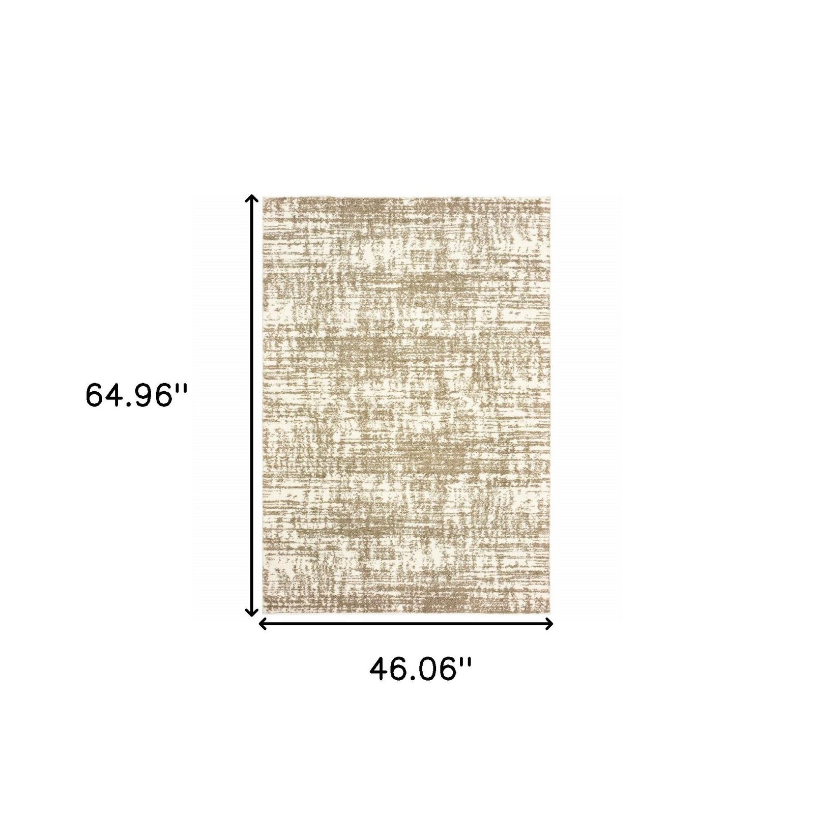 4′ X 6′ Ivory Gray Abstract Strokes Area Rug II