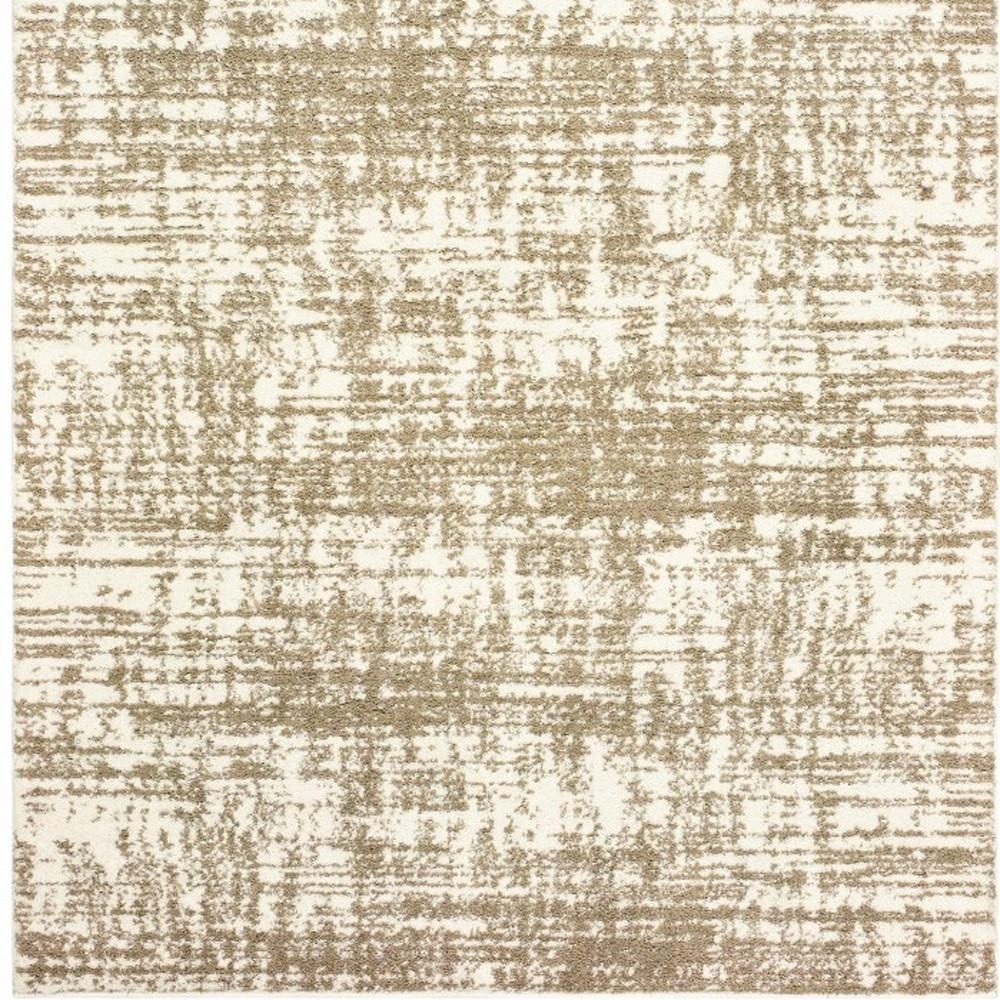 5′ X 8′ Ivory and Gray Abstract Strokes Area Rug