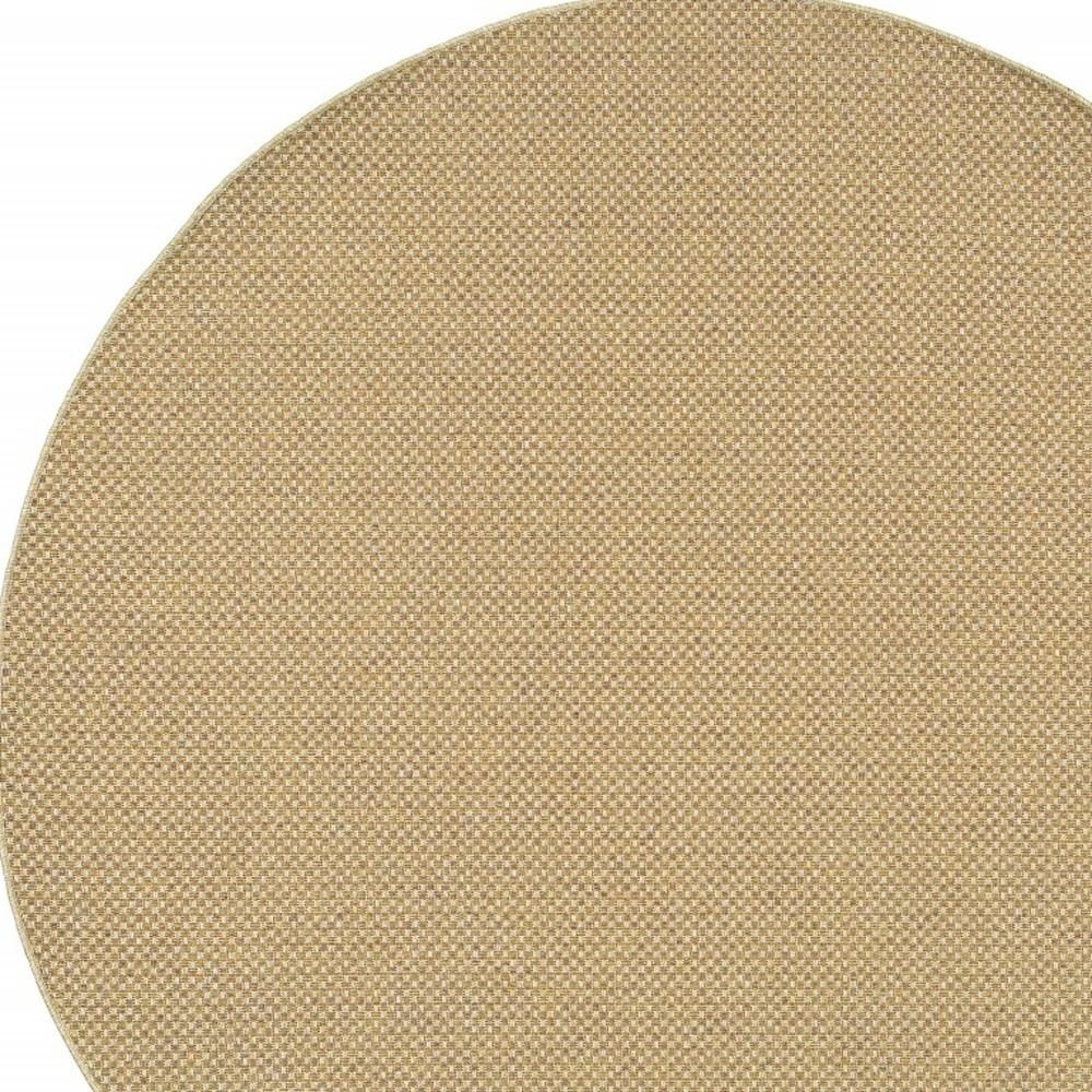 8′ X 8′ Beige Indoor Outdoor Round Rug