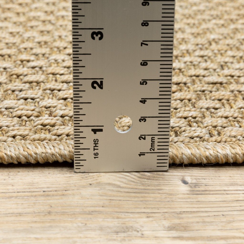 8′ X 8′ Beige Indoor Outdoor Round Rug