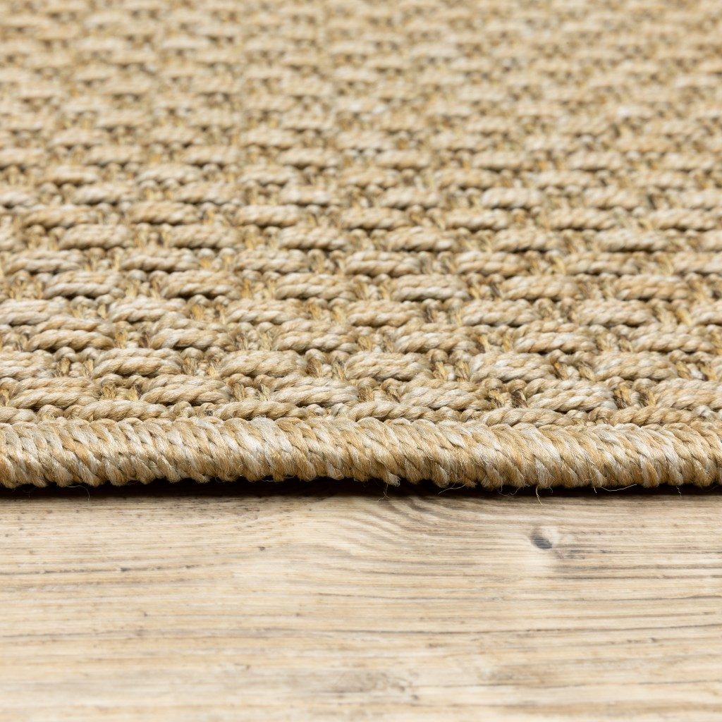 8′ X 8′ Beige Indoor Outdoor Round Rug