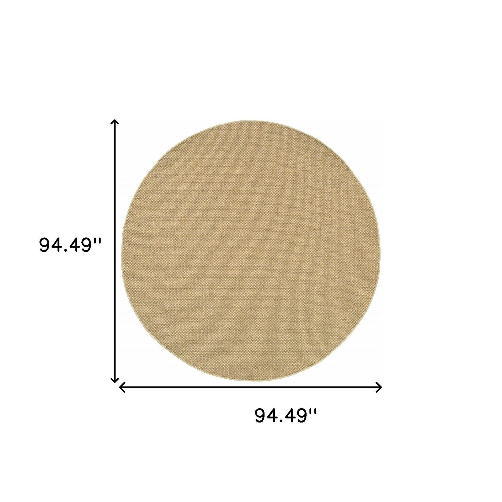 8′ X 8′ Beige Indoor Outdoor Round Rug
