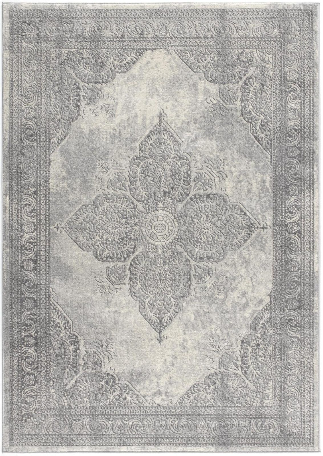 2′ X 4′ Gray Distressed Medallion Area Rug