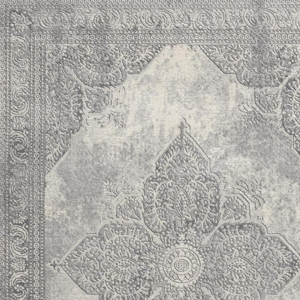 2′ X 4′ Gray Distressed Medallion Area Rug