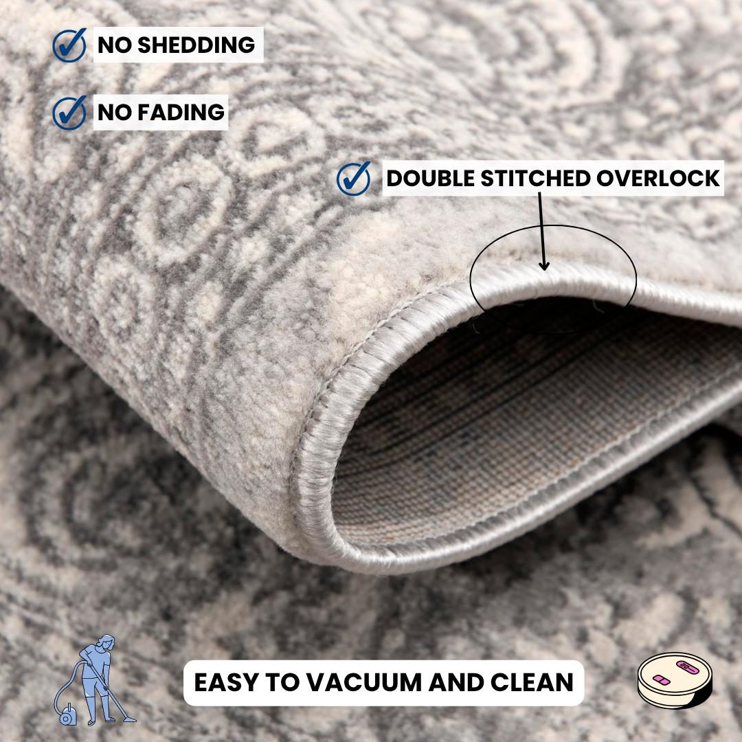 2′ X 4′ Gray Distressed Medallion Area Rug
