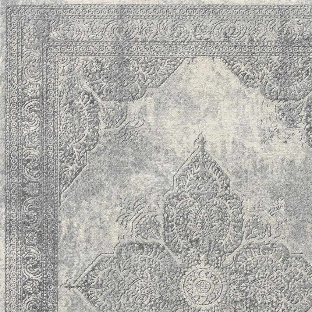5′ X 8′ Gray Distressed Medallion Area Rug
