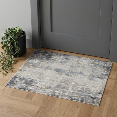 2′ X 3′ Navy and Beige Distressed Vines Area Rug