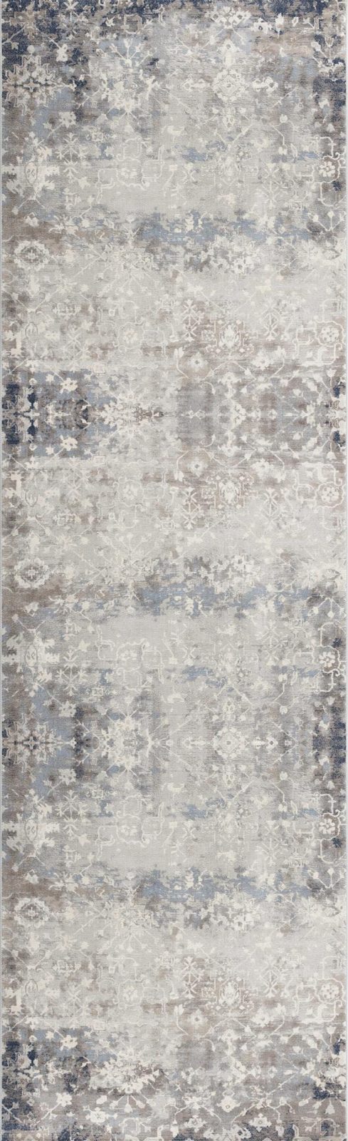 2′ X 6′ Navy And Beige Distressed Vines Area Rug
