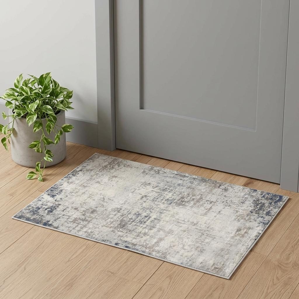2′ X 3′ Navy Blue Distressed Striations Area Rug