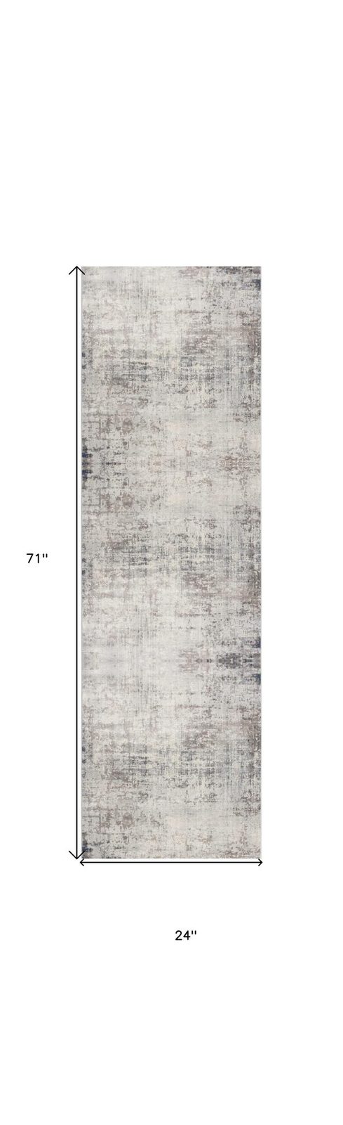 2′ X 6′ Navy Blue Distressed Striations Area Rug