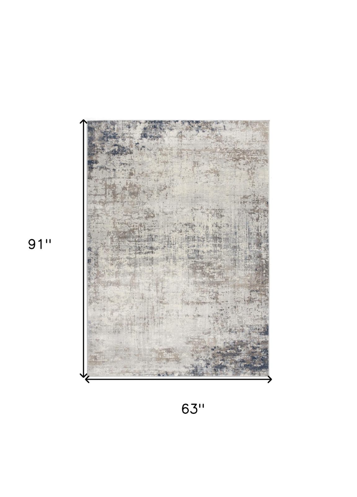 5′ X 8′ Navy Blue Distressed Striations Area Rug