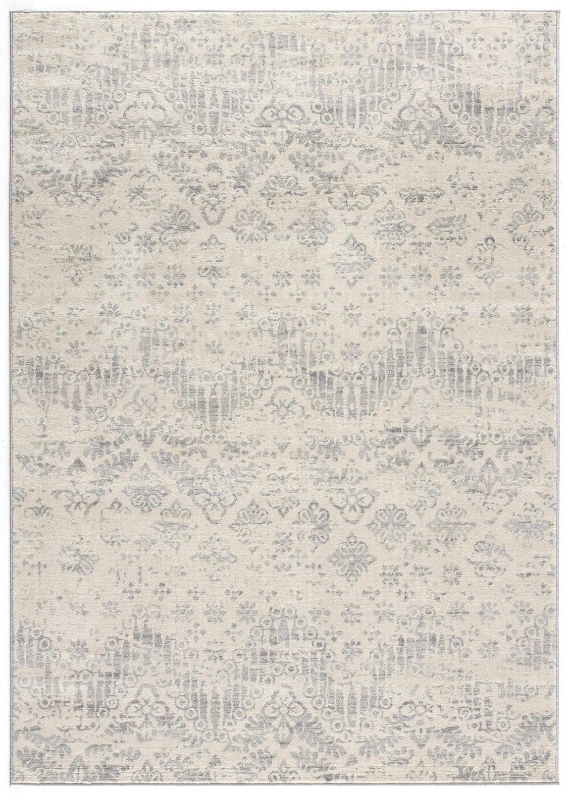 2′ X 3′ Ivory Distressed Ikat Area Rug
