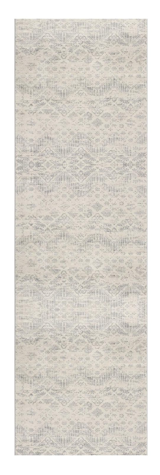 2′ X 6′ Ivory Distressed Ikat Pattern Area Rug