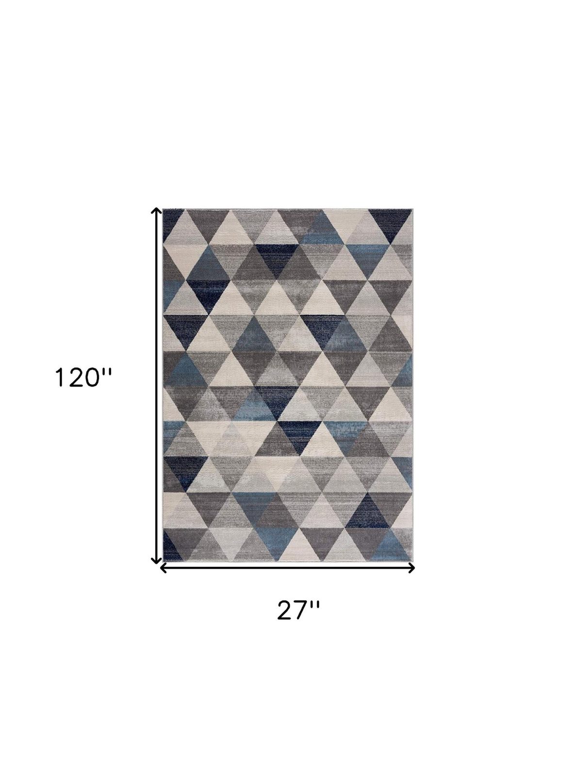 2′ X 10′ Navy Blue Geometric Diamond Runner