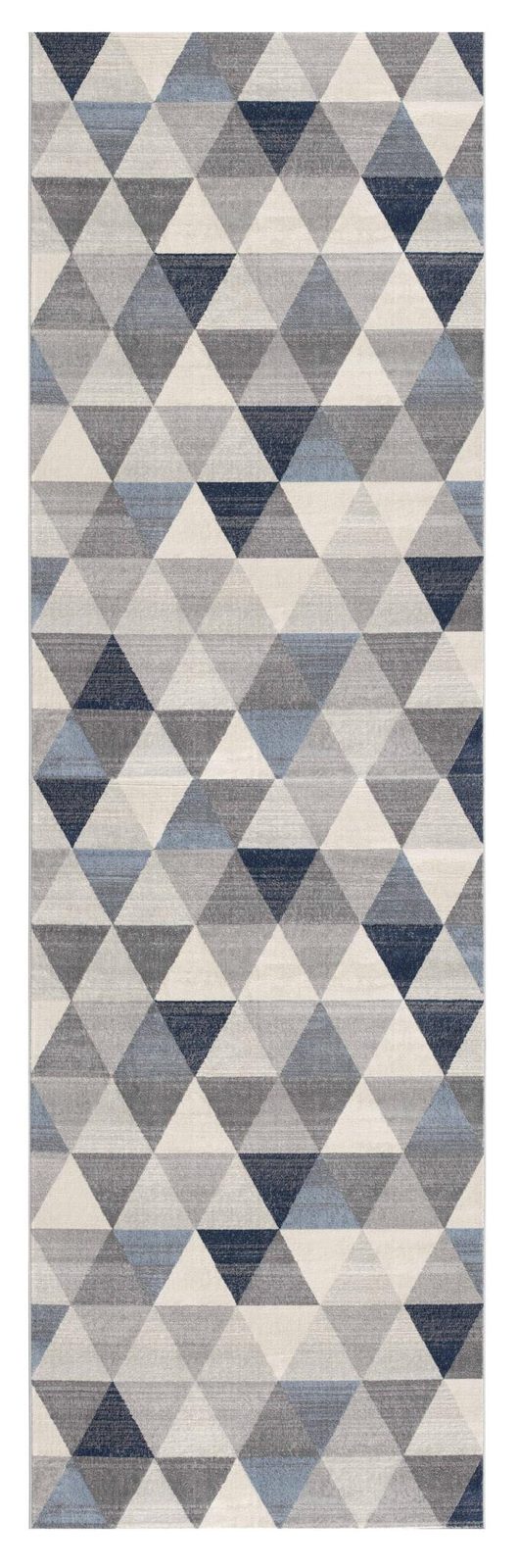 2′ X 13′ Navy Blue Geometric Diamond Runner Rug