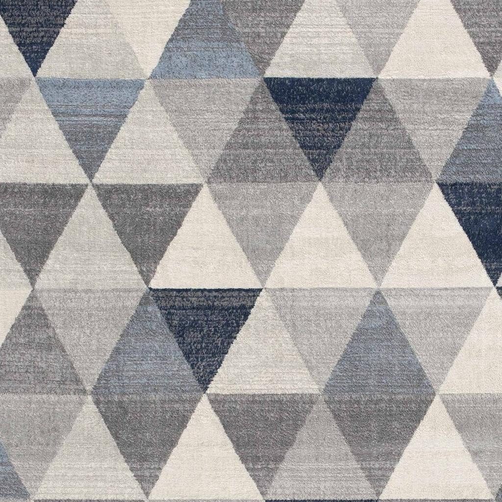 2′ X 13′ Navy Blue Geometric Diamond Runner Rug