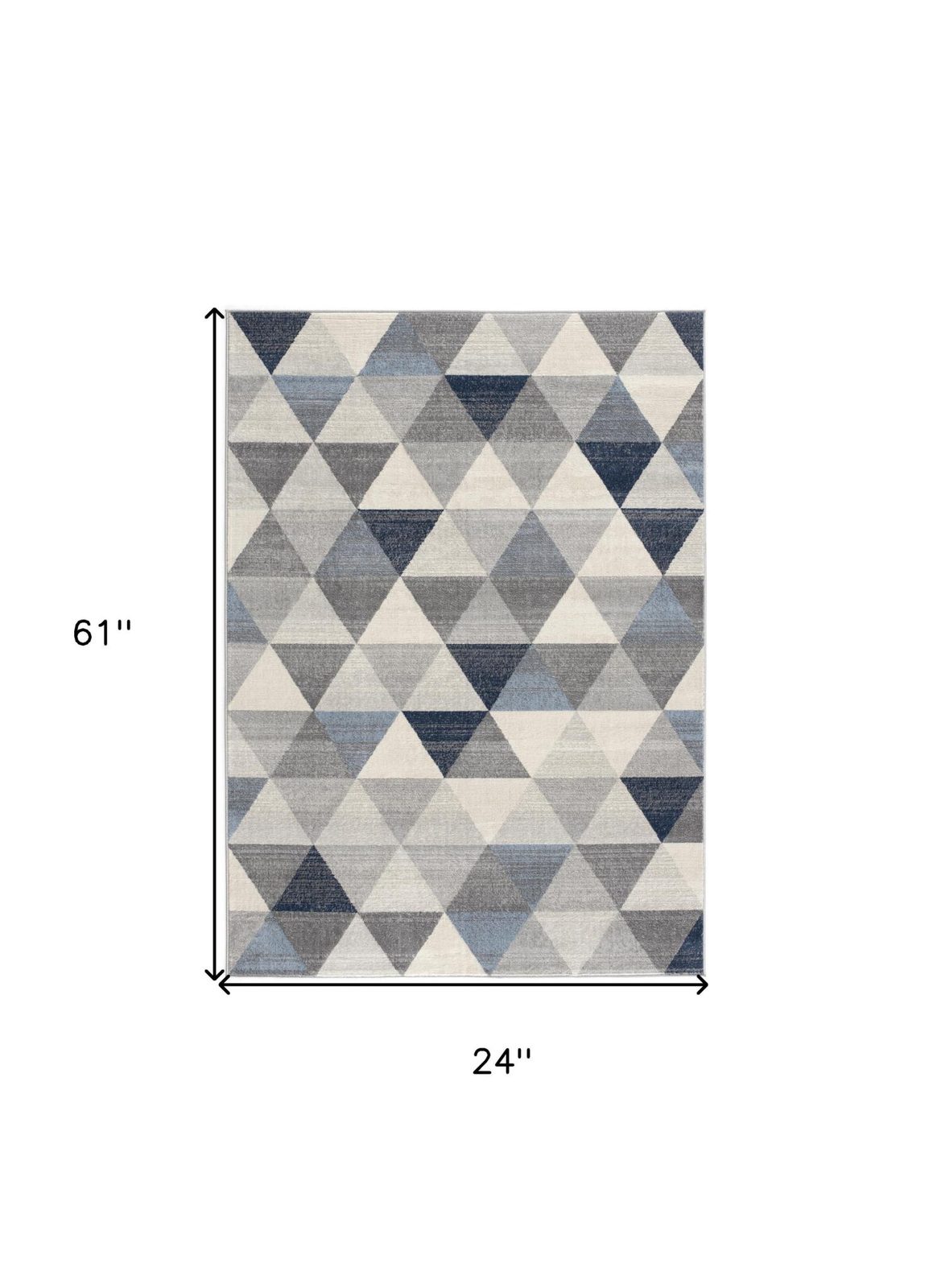 2′ X 5′ Navy Blue Geometric Diamond Area Rug