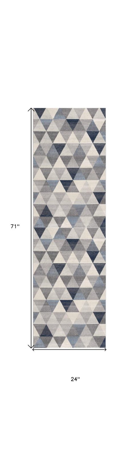 2′ X 6′ Navy Blue Geometric Diamond Area Rug