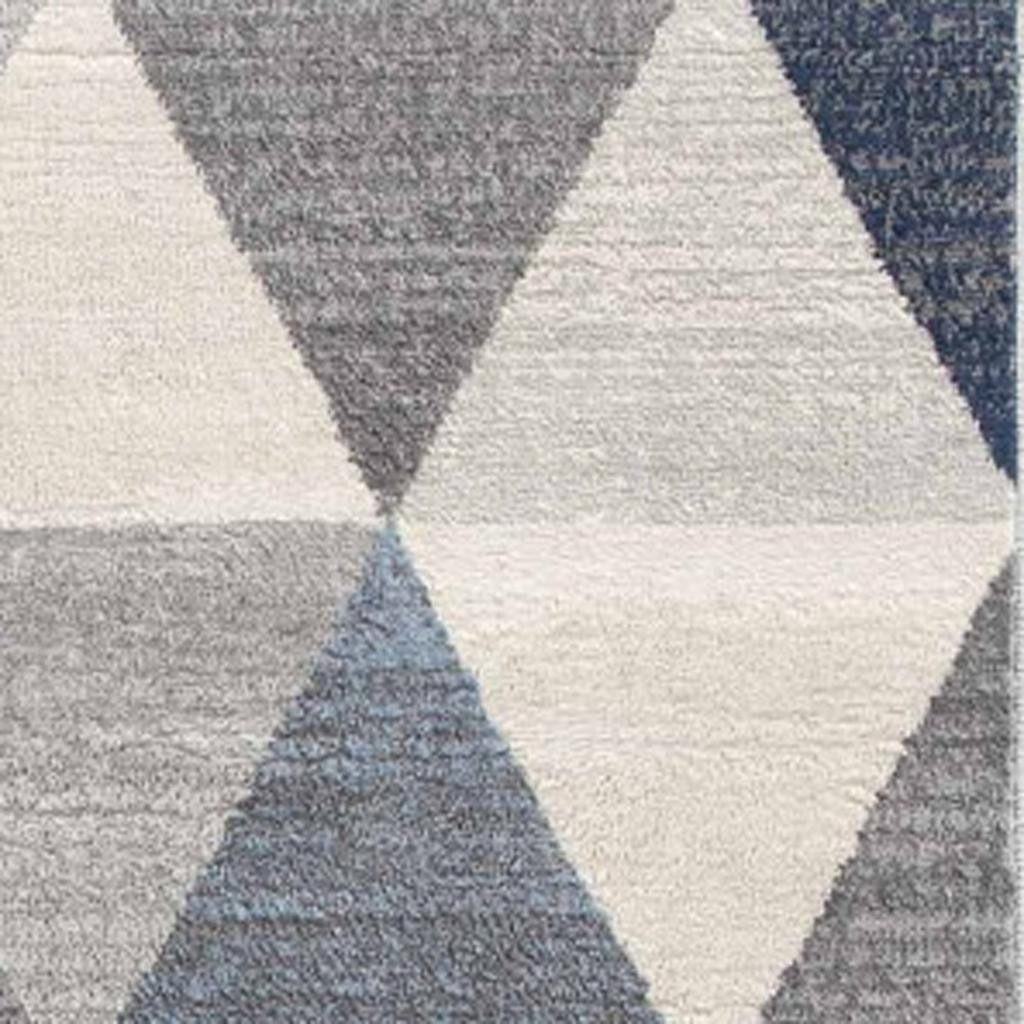 2′ X 8′ Navy Blue Geometric Diamond Runner