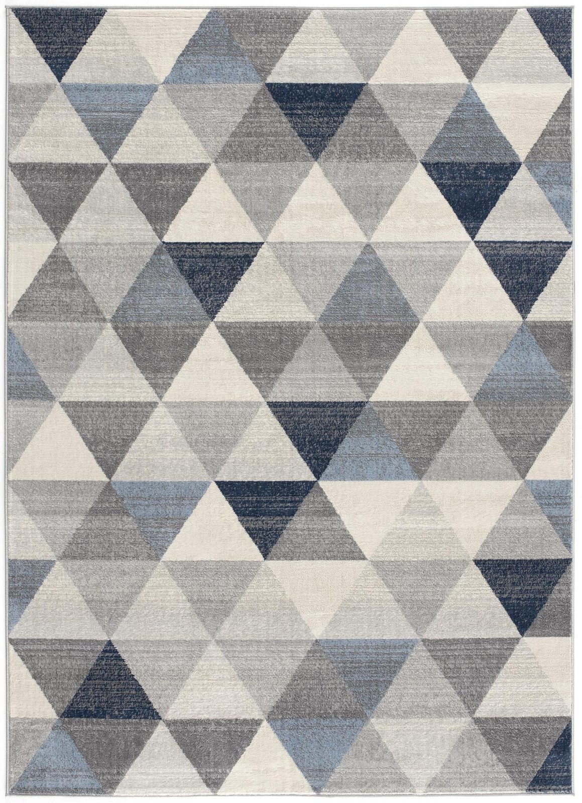 5′ X 8′ Navy Blue Geometric Diamond Area Rug