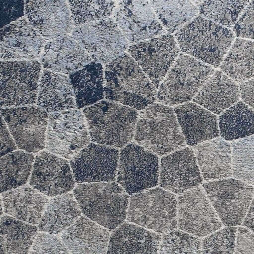 2′ X 5′ Navy Blue Cobblestone Pattern Area Rug