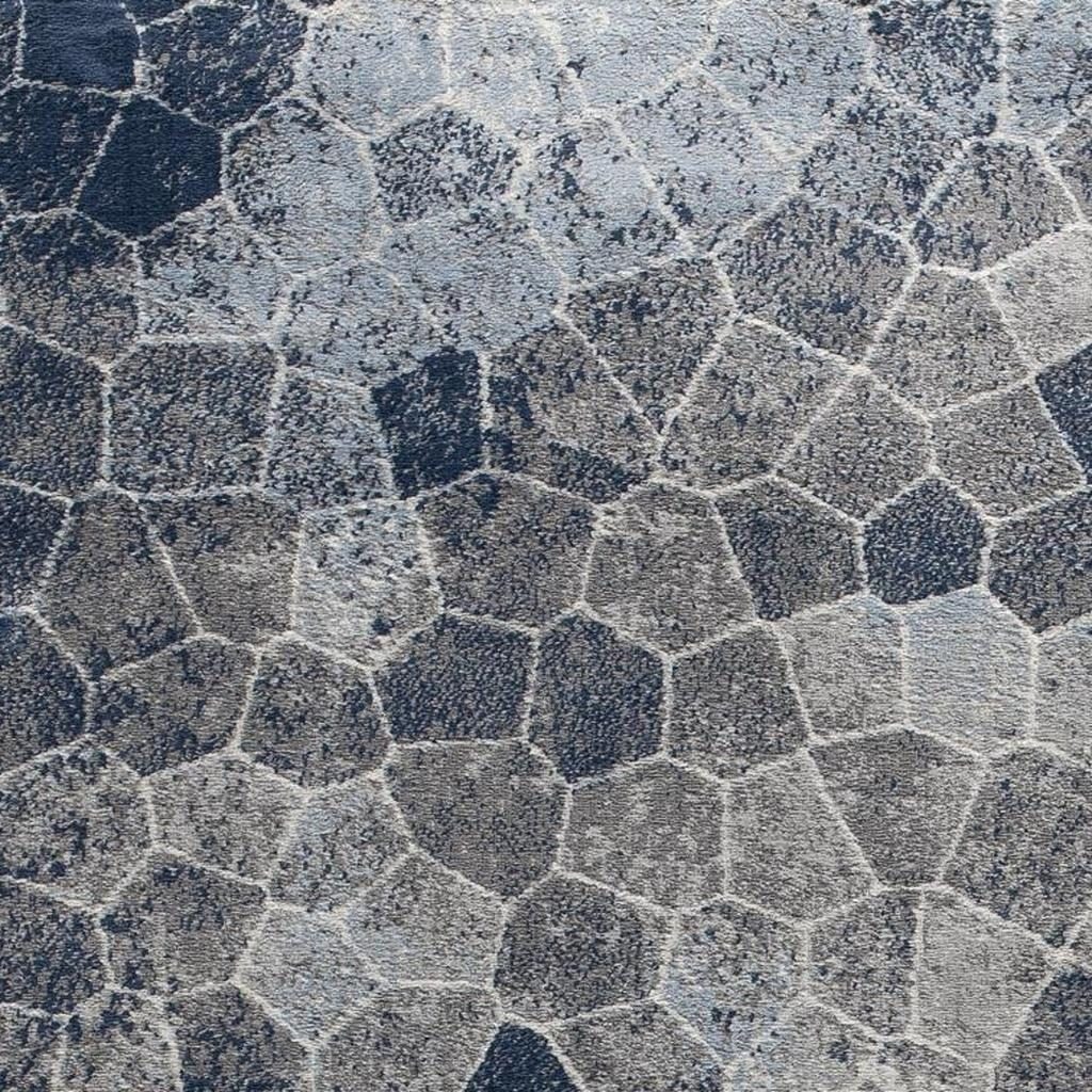 2′ X 5′ Navy Blue Cobblestone Pattern Area Rug