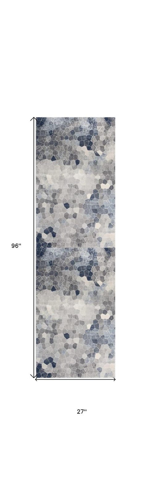 2′ X 8′ Navy Blue Cobblestone Pattern Runner