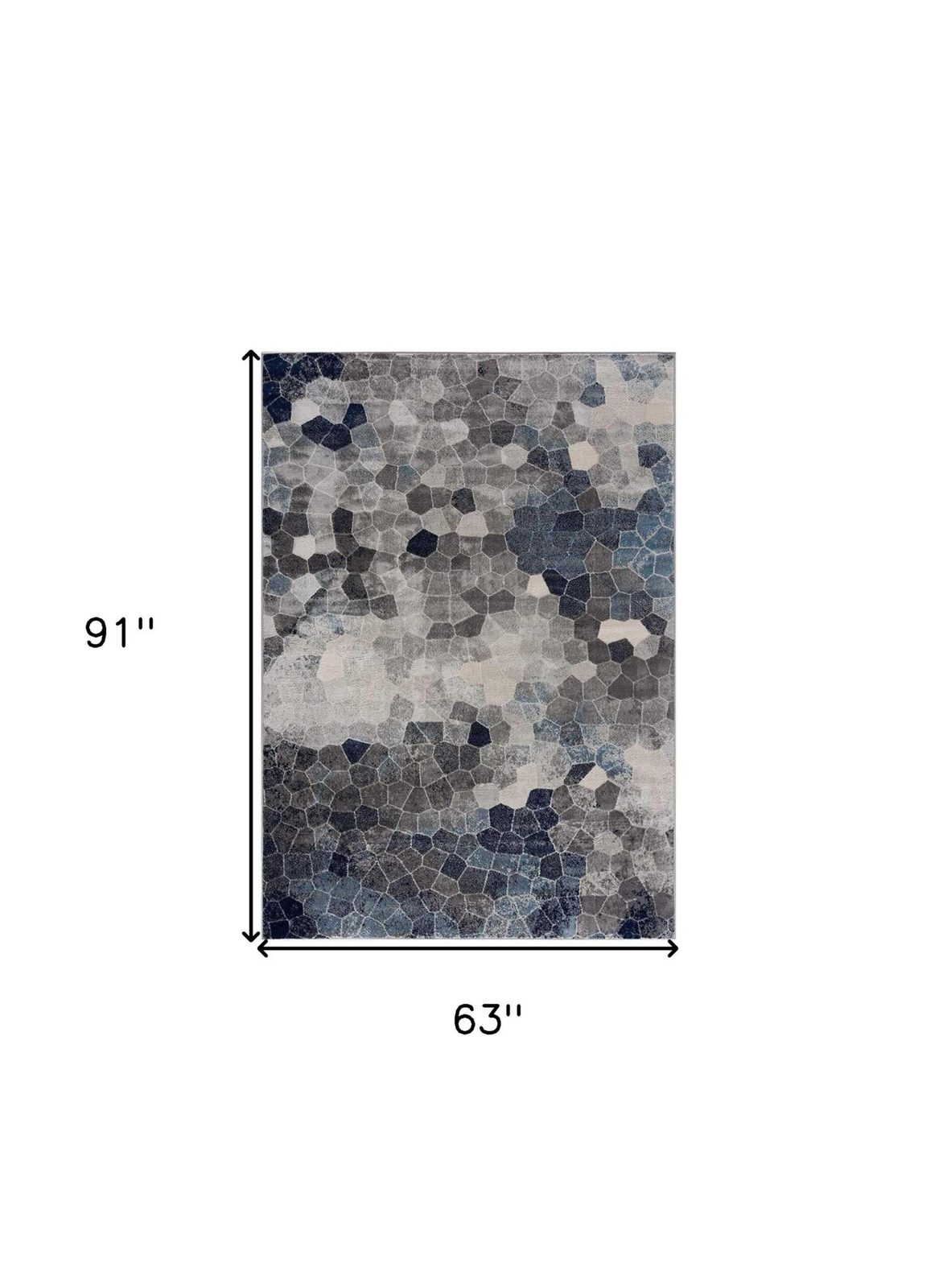 5′ X 8′ Navy Blue Cobblestone Pattern Area Rug