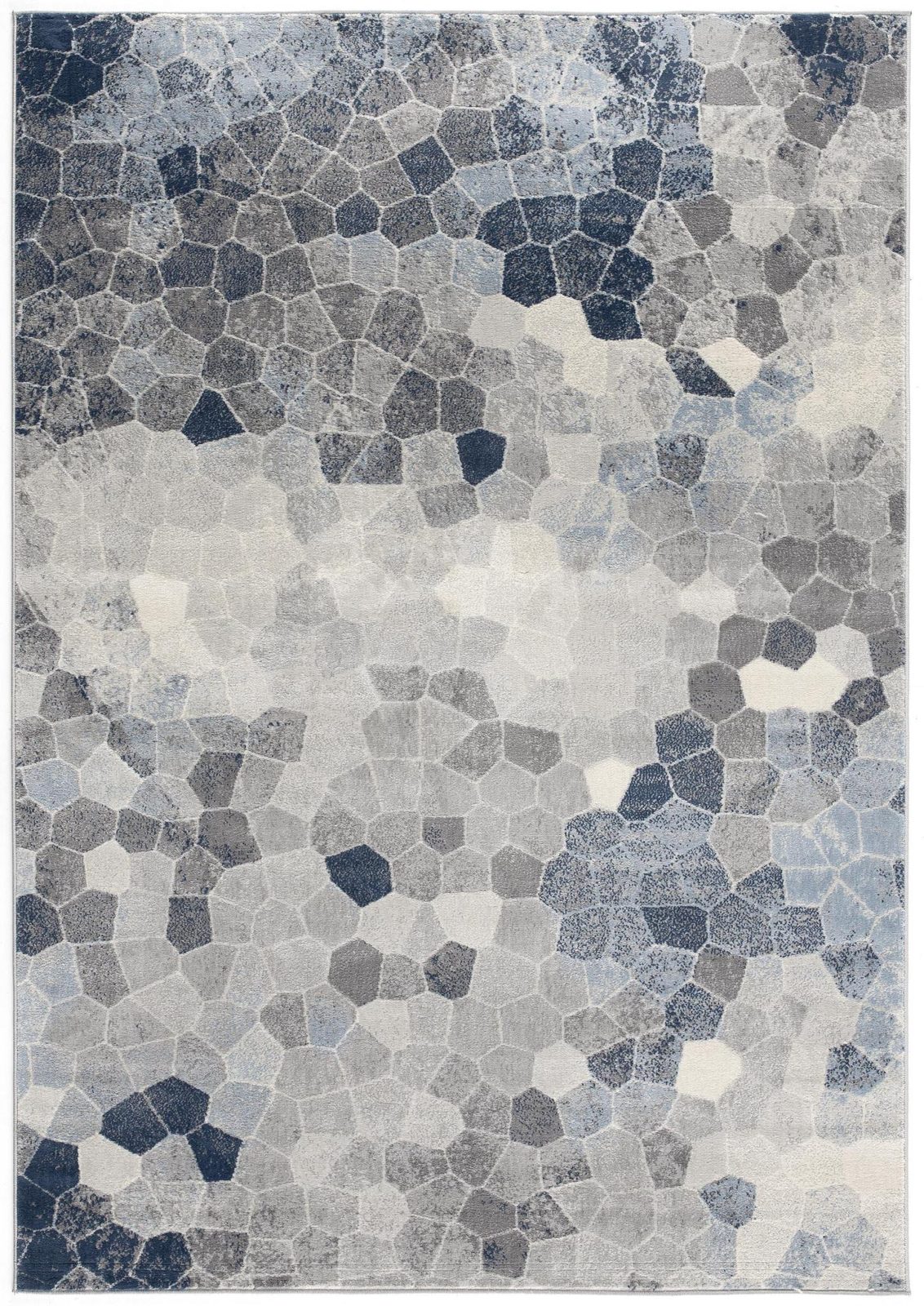 8′ X 11′ Navy Blue Cobblestone Pattern Area Rug