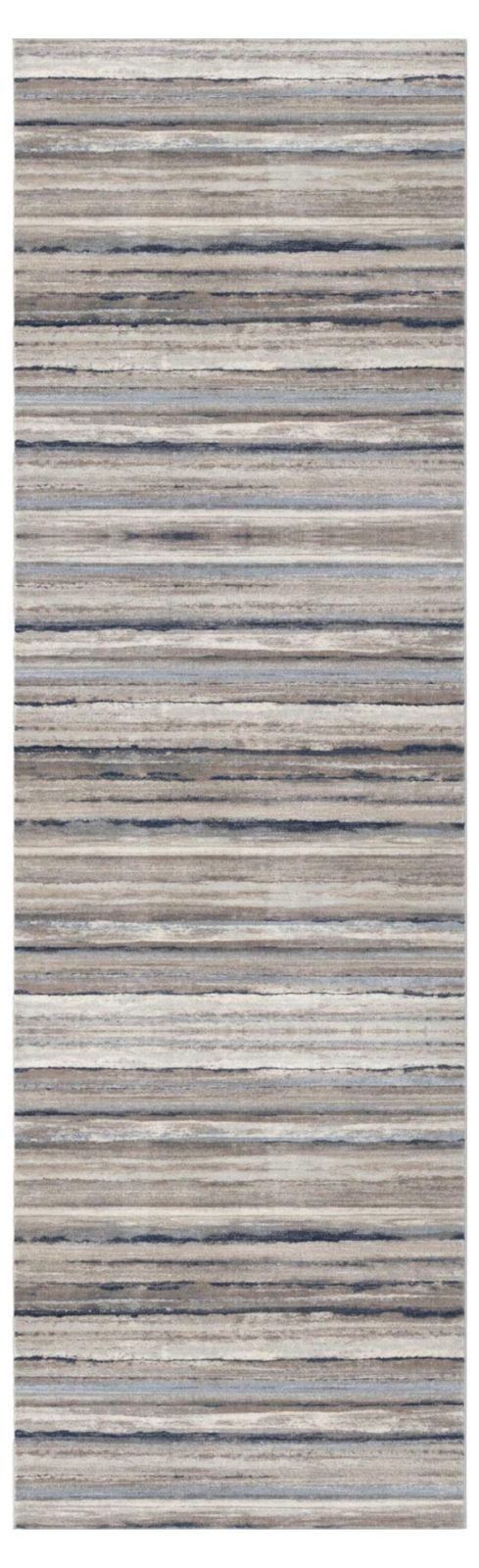 8′ Blue Striped Runner Rug
