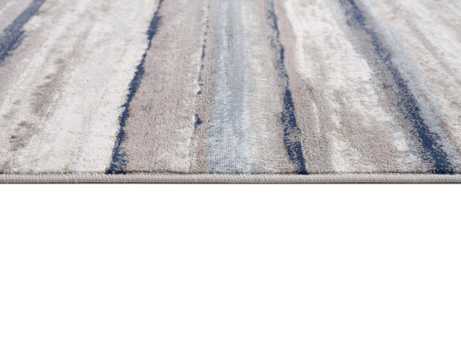 8′ Blue Striped Runner Rug