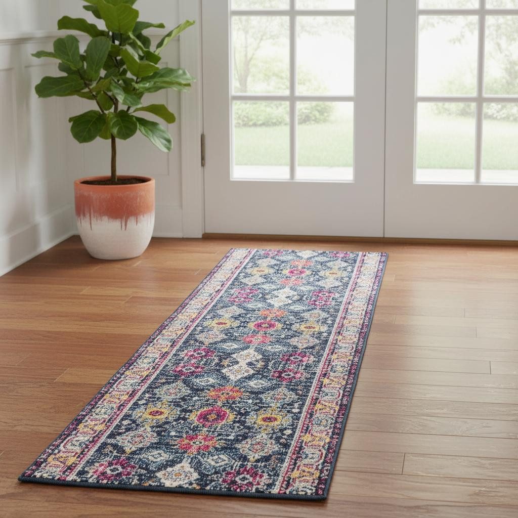 2′ X 6′ Navy Oriental Runner