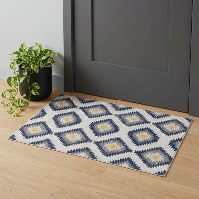 2′ X 4′ Blue Ikat Kilim Area Rug