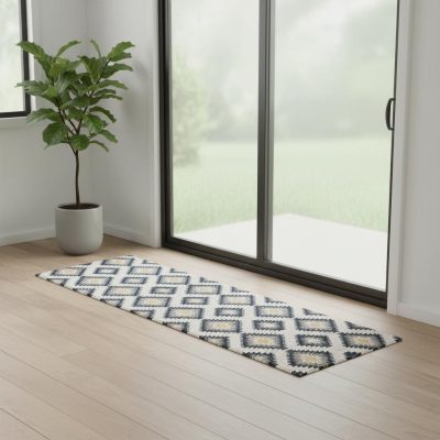 2′ X 6′ Blue Ikat Kilim Area Rug