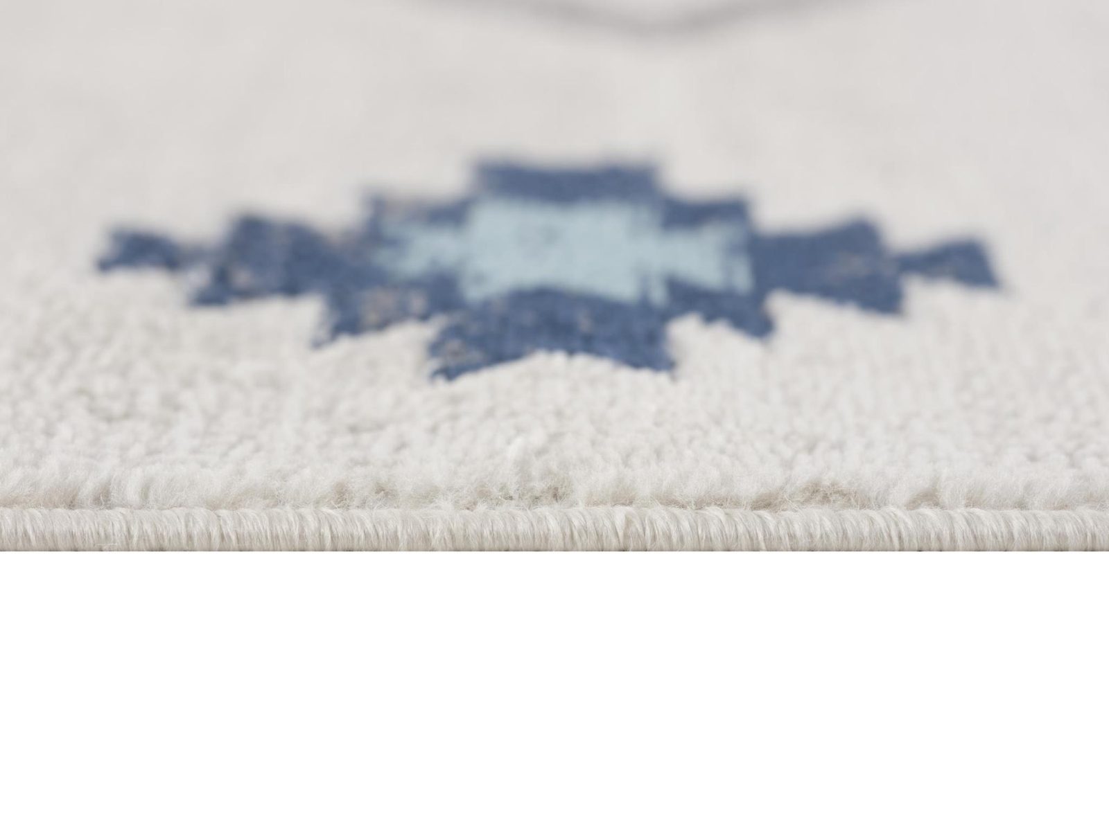 13′ Blue and Ivory Southwestern Runner Rug