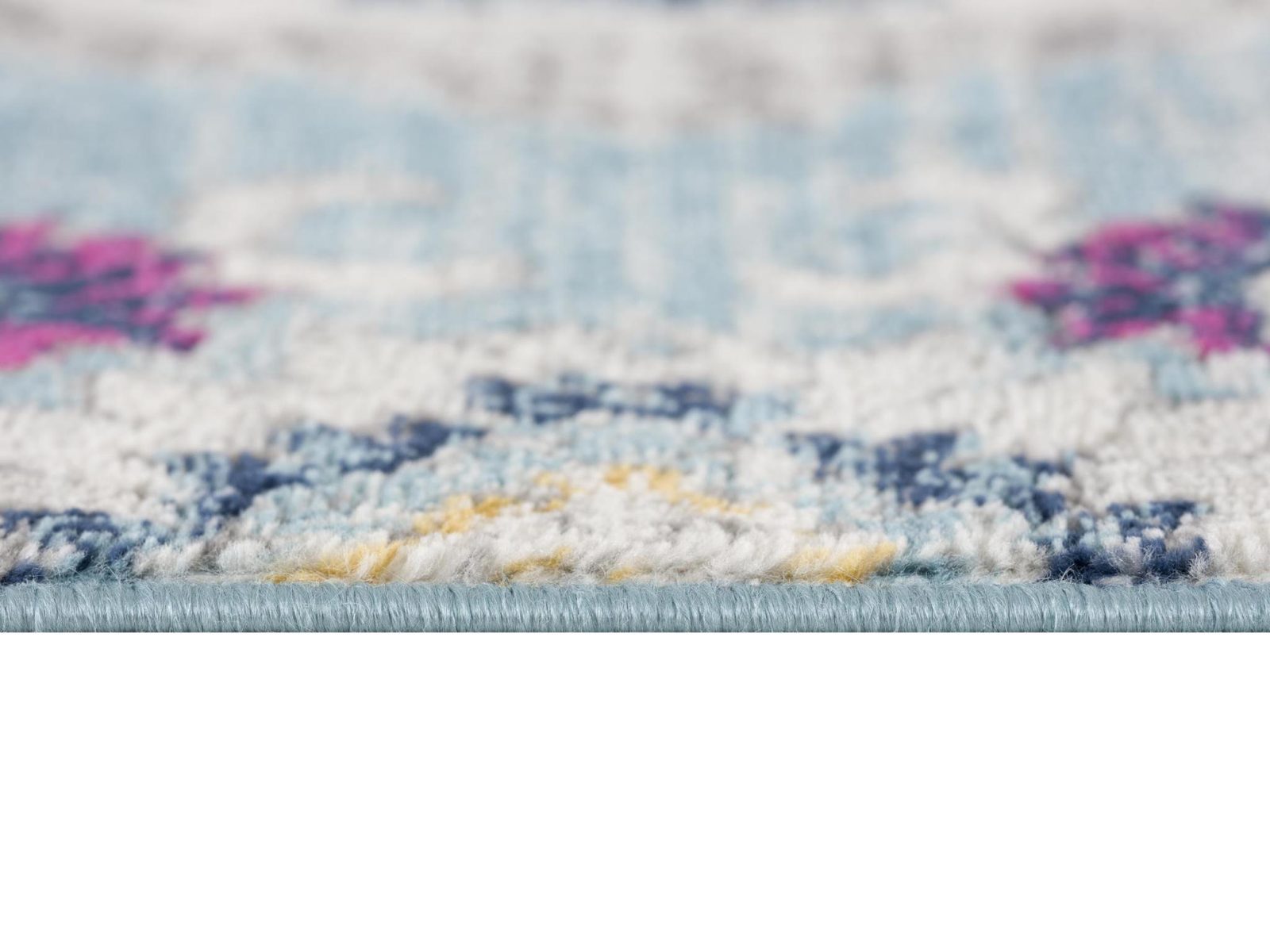 Blue and Ivory Polypropylene Medallion Area Rug