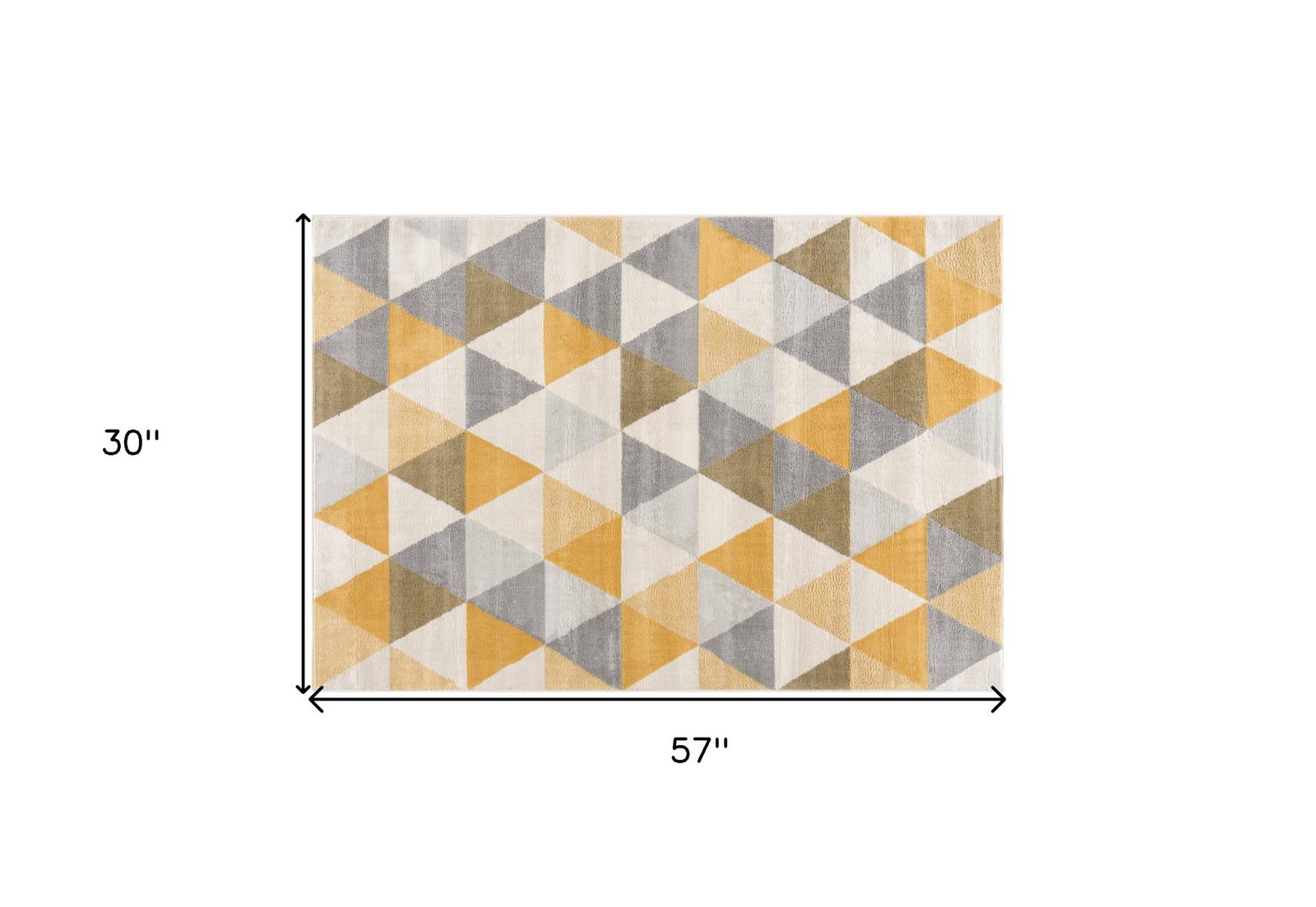 3′ X 5′ Yellow and Ivory Geometric Area Rug